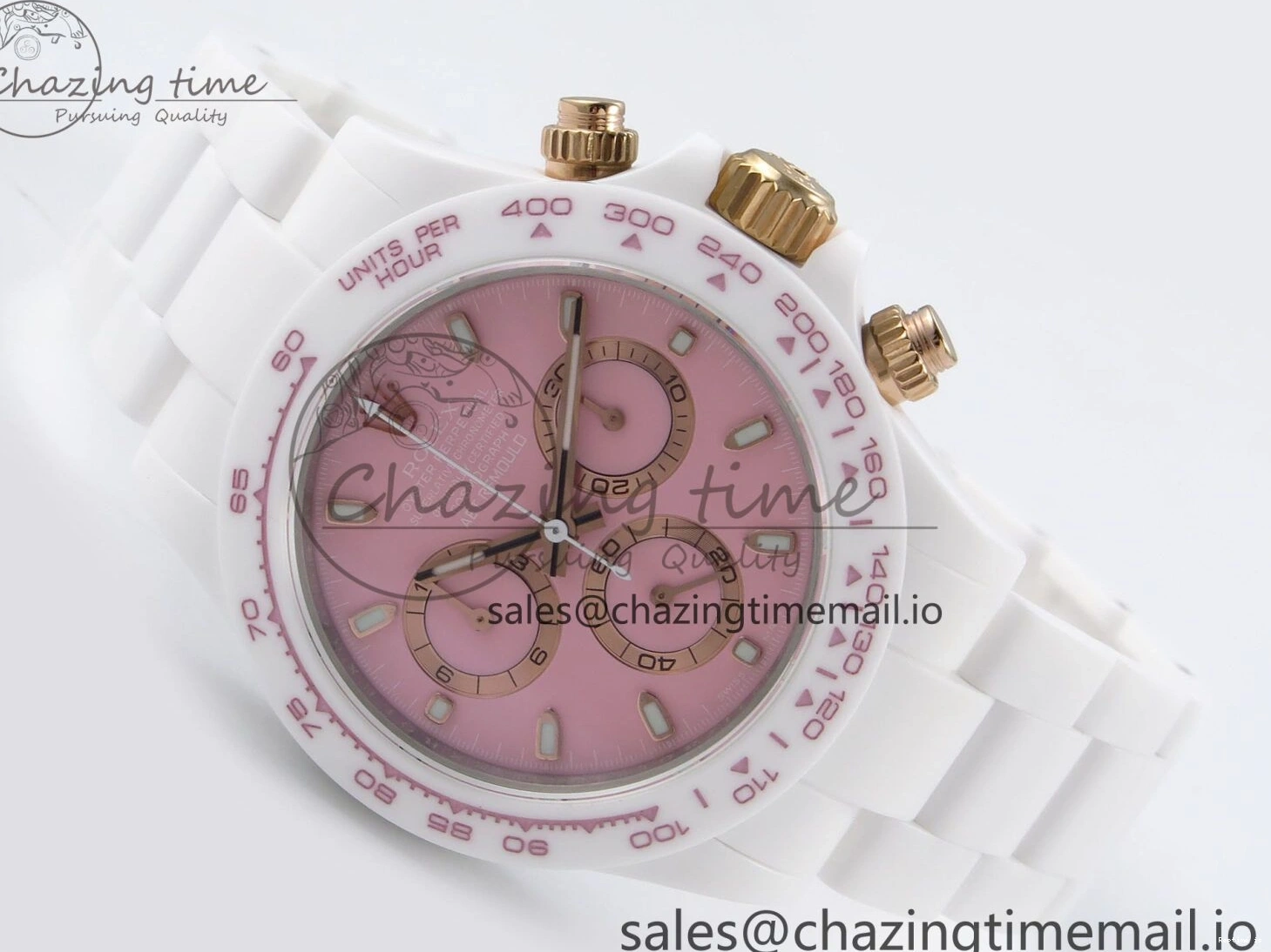 1228 Daytona AET White Ceramic Case and Bracelet Pink Dial N6F Best Edition SA Unisex 1196